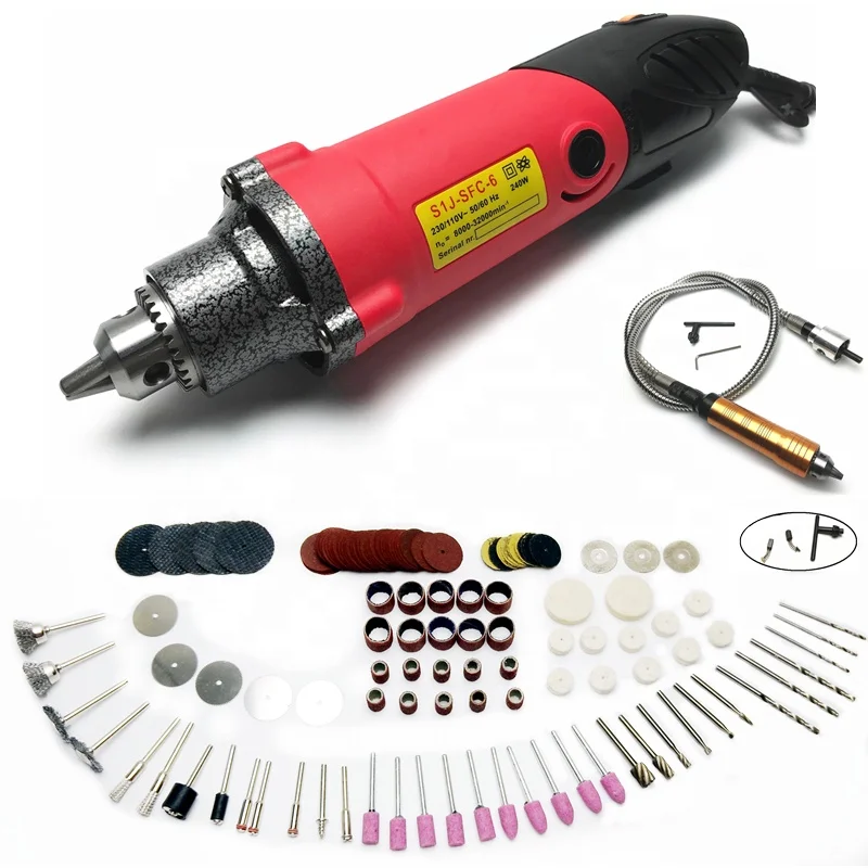 The factory price sells 240W speed regulating electric mill DIY rotary tool hand-held grinding machine 6MM140 sets