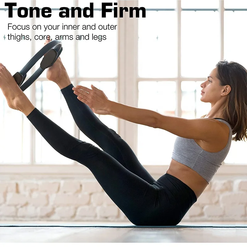 Yoga Fitness Ring Magic Circle set with handle Foam Pilates circle ring