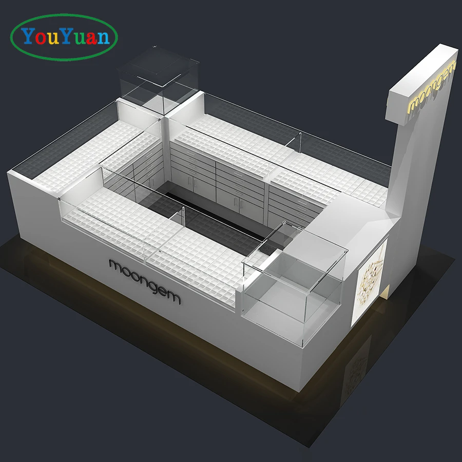 Jewellery kiosk mall showcase jewelry cabinet display round tower wine display island diamond showcase