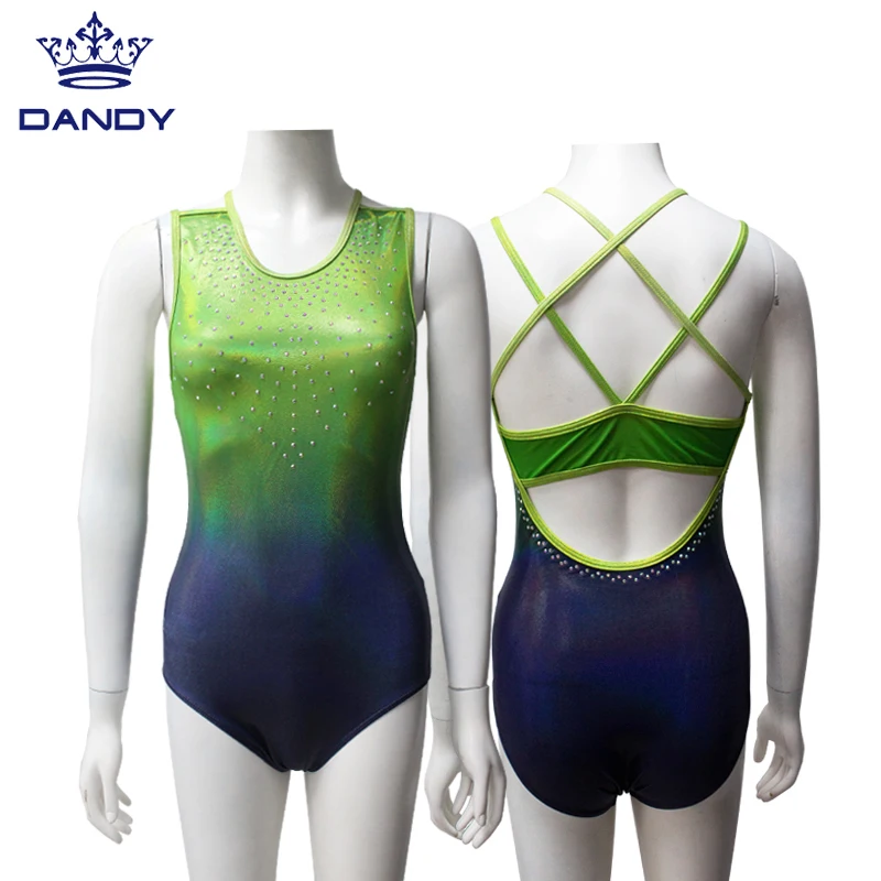 Custom performance apparel womens dance leotard sleeveless gymnastic clothes