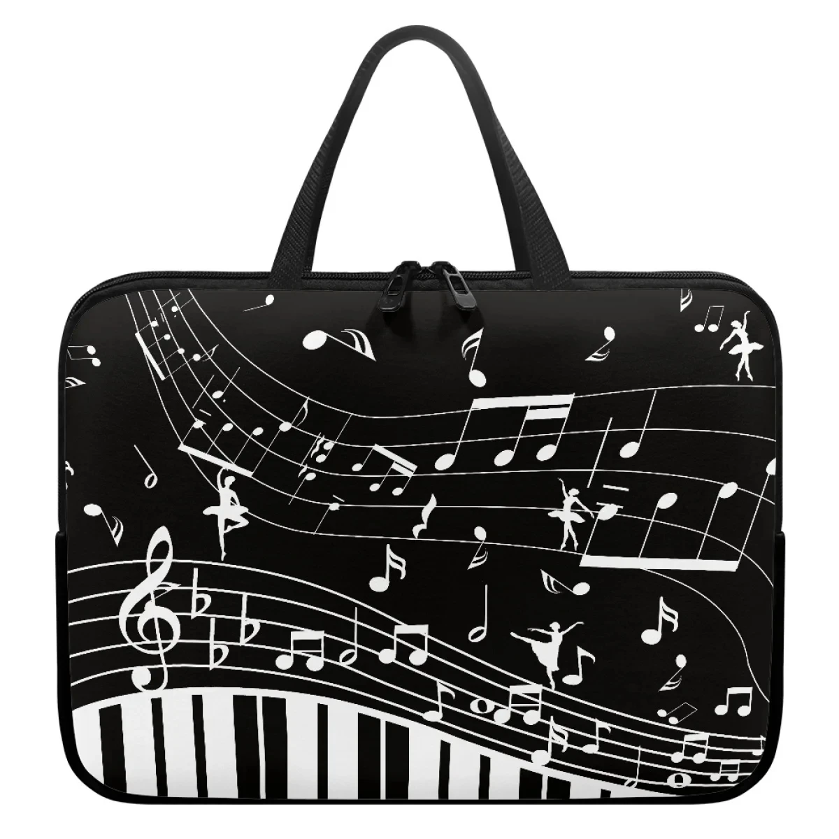 Supplier Wholesale Custom Travel Universal Portable Tablet Bag Music Note Piano Creative Handbag Print On Demand Laptop Bags