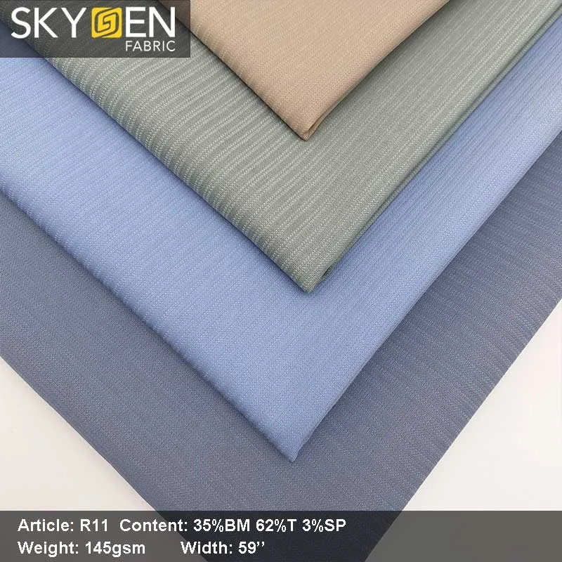Skygen Dobby рубашка 35% бамбуковая 62% полиэфирная 3% спандекс тканая Бамбуковая ткань из вискоза