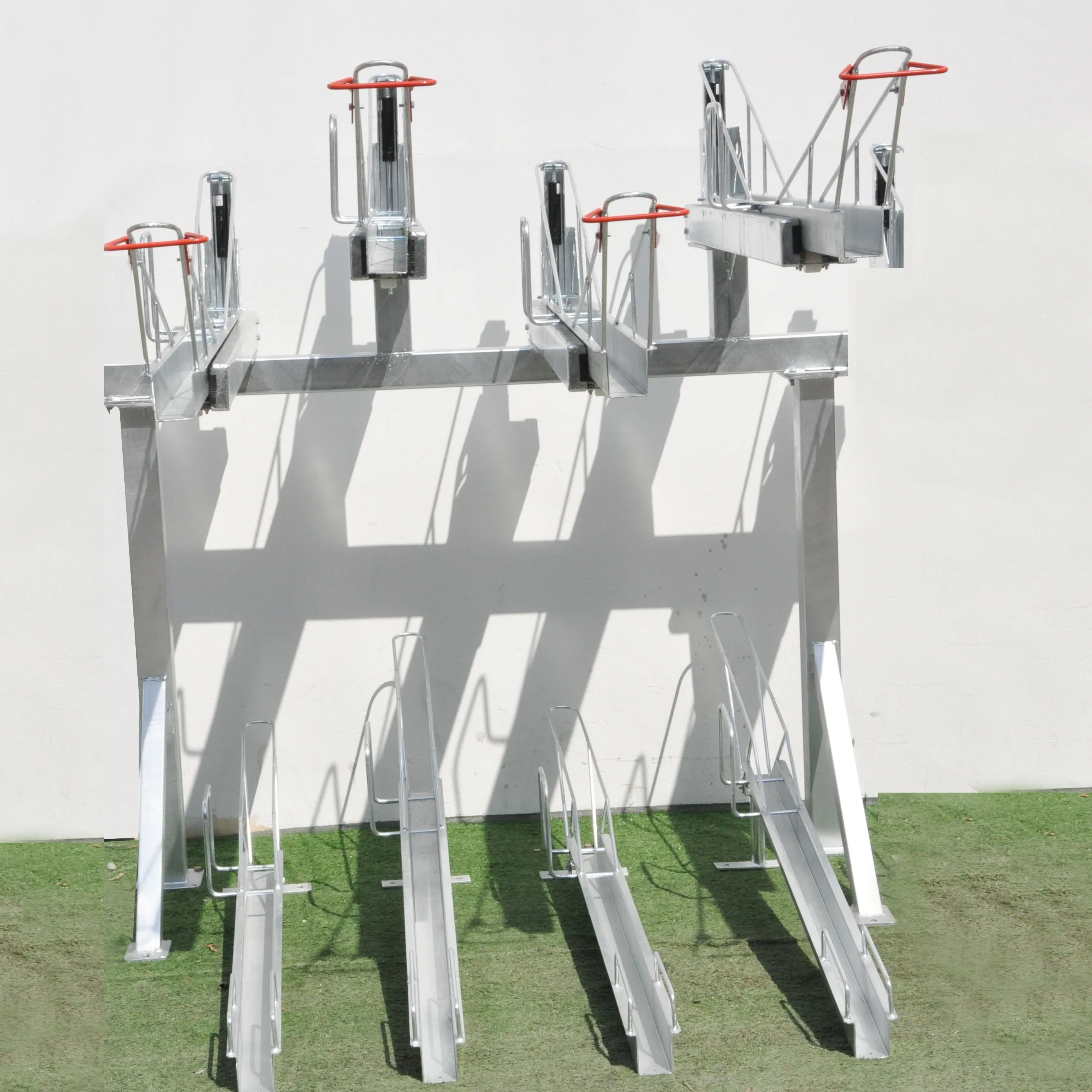 Customized Double Decker Two Tier Galvanized Cycle Parking Multiple Bikes Stand Rack Bike Rack/Bicycle Frame