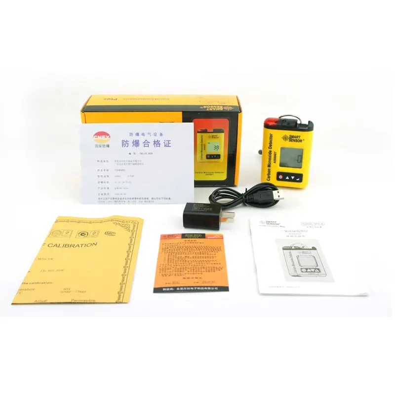 Smart Sensor AS8807 Portable Digital Carbon Monoxide Detector Clip-on CO Gas Concentration Monitor Tester Analyzer