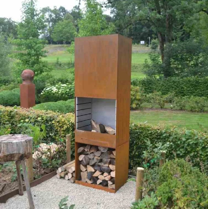 Wood Burning Corten Steel Outdoor Fireplace/Fire Pit