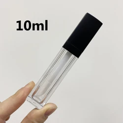 10ml square Empty luxury big applicator lip gloss wand tubes square lip gloss tubes vendor with white lid