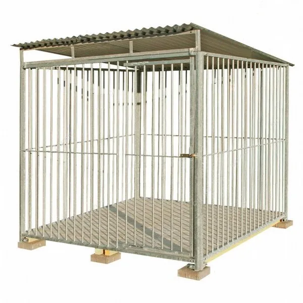 Galvanized steel tube and wire mesh dog kennel with roof Heavy duty outdoor dog run enclosure