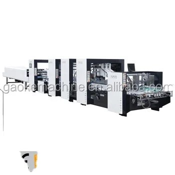 GK-1200PC High Speed Box Folding Gluing Machine For Crash Lock Bottom Box Making