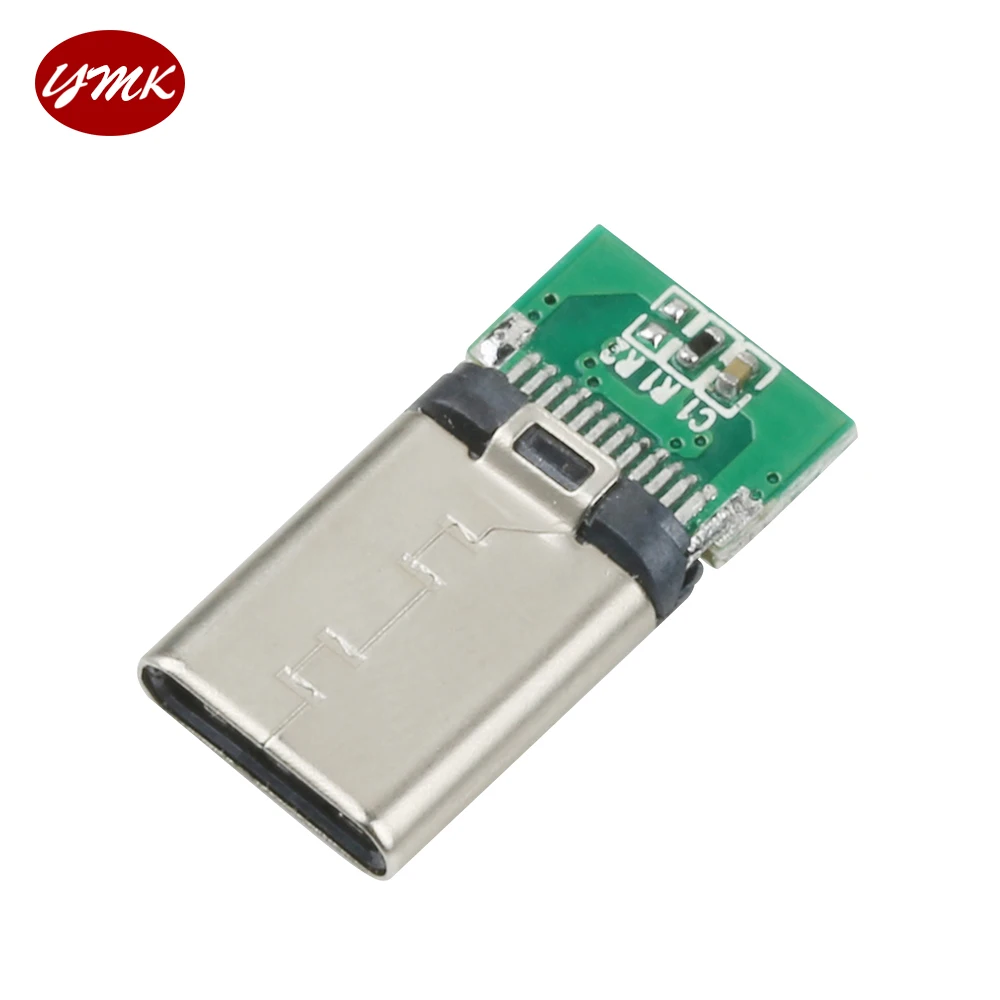
USB C 3.1 usb with pcb mount crimp 6port 3.0 usb c-type plug male for charger cable connector 