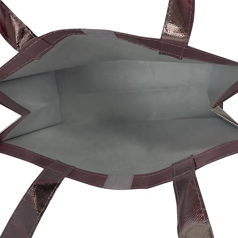 Eco-Friendly Promotional Shopping Bag Holographic Metallic Laminated Non-Woven Tote with letter Pattern