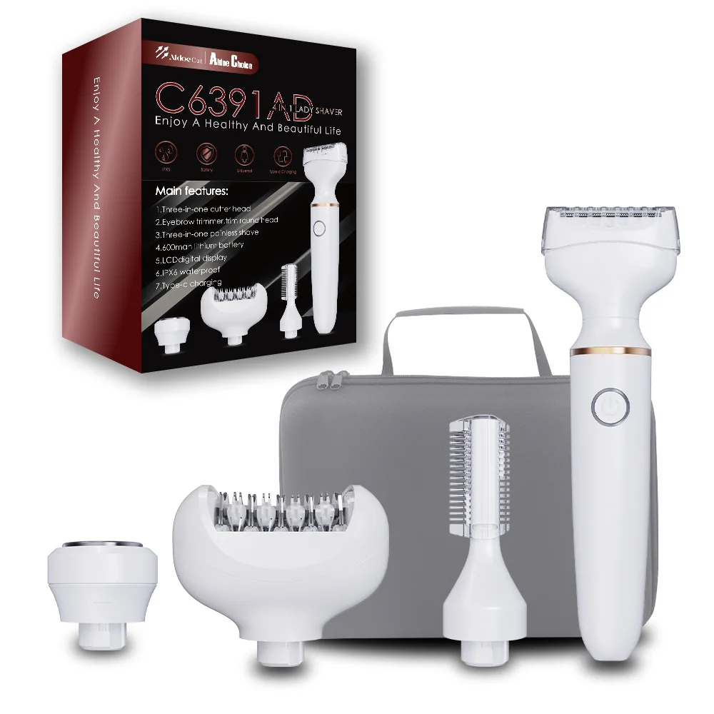 3 in 1 Professional Rechargeable Electric Lady Shaver Hair Removal Epilator Machine for Women