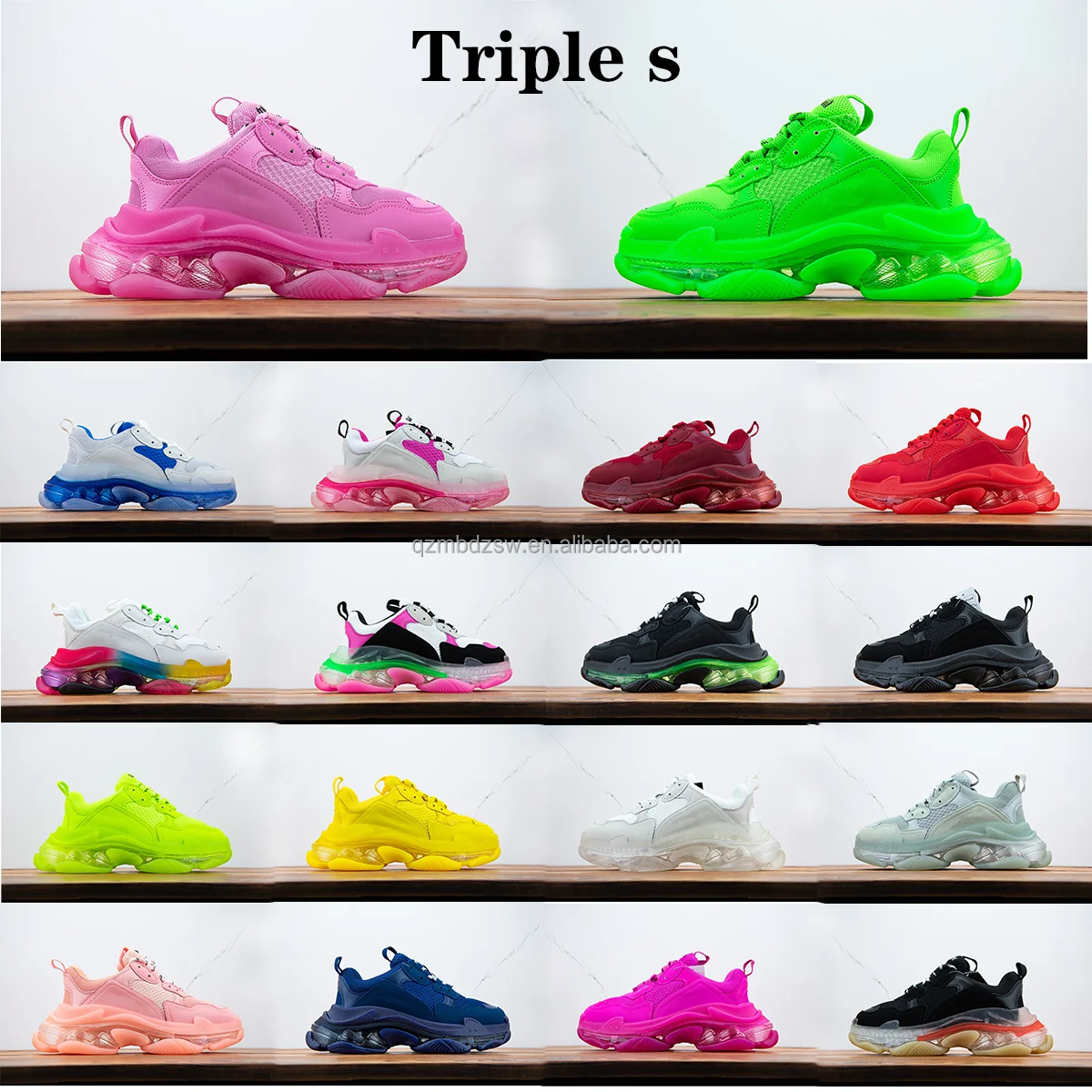 Top quality Designer Shoes Famous Luxury brand original Triple S Shoes crystal runner balanciaga Sneakers for Men Women Triple