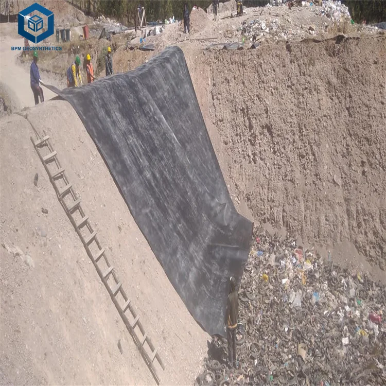 BPM геосинтетика 60 мил HDPE рулон геомембрана 2 мм для свалок в
