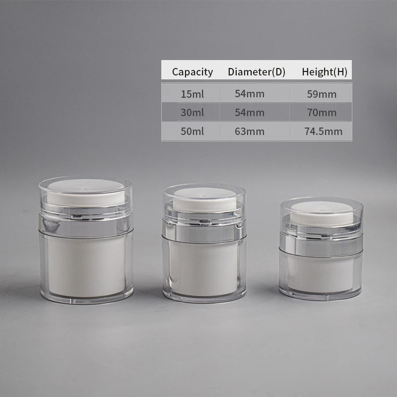 Cream Jar Vacuum Bottle Small  Lotion Dispenser with Pump Travel Containers for Lotions and Creams Leak Proof Airless jar