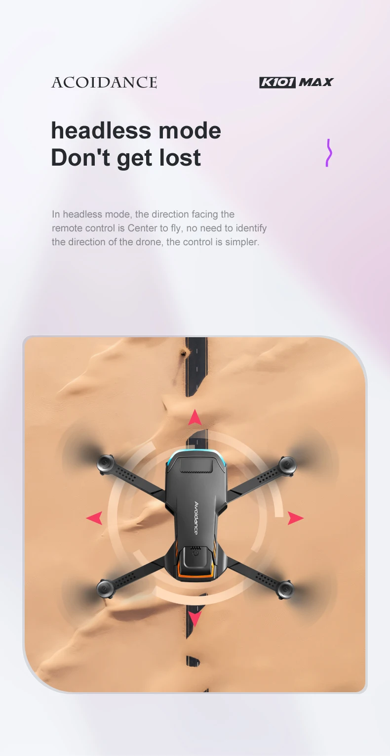 New K101 Max Obstacle Avoidance Optical flow positioning 4K HD Dual Foldable Quadcopter Toys Drones VS E88 E58 Camera mini drone