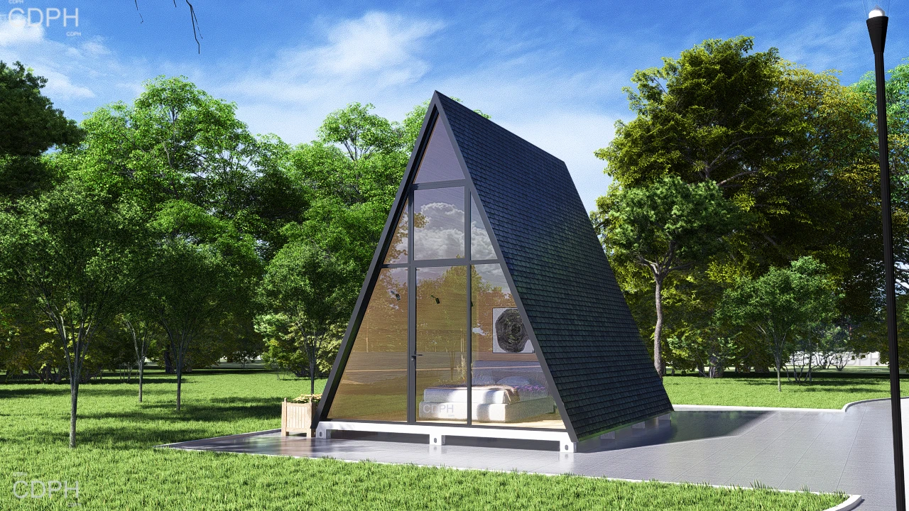 Modern Flat Pack Prefabricated Modular Container Villas Offices Public Toilets Movable Foldable Prefab Triangle Houses