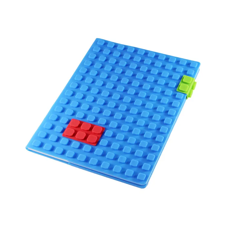 Top quality custom Silicone Cover Diary Notebook with removable block