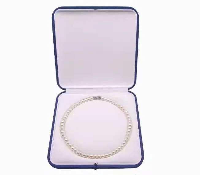 Wholesale Custom Plastic Suede Large Pearl Velvet Necklace Box Jewelry Set Box With Logo