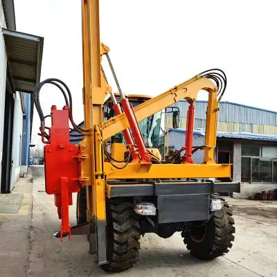 Hydraulic Rotary Piling Rig Pile Drilling Machine Guardraild Pile Driver wheel Highway Guardrail Drilling machinery in Vietnam