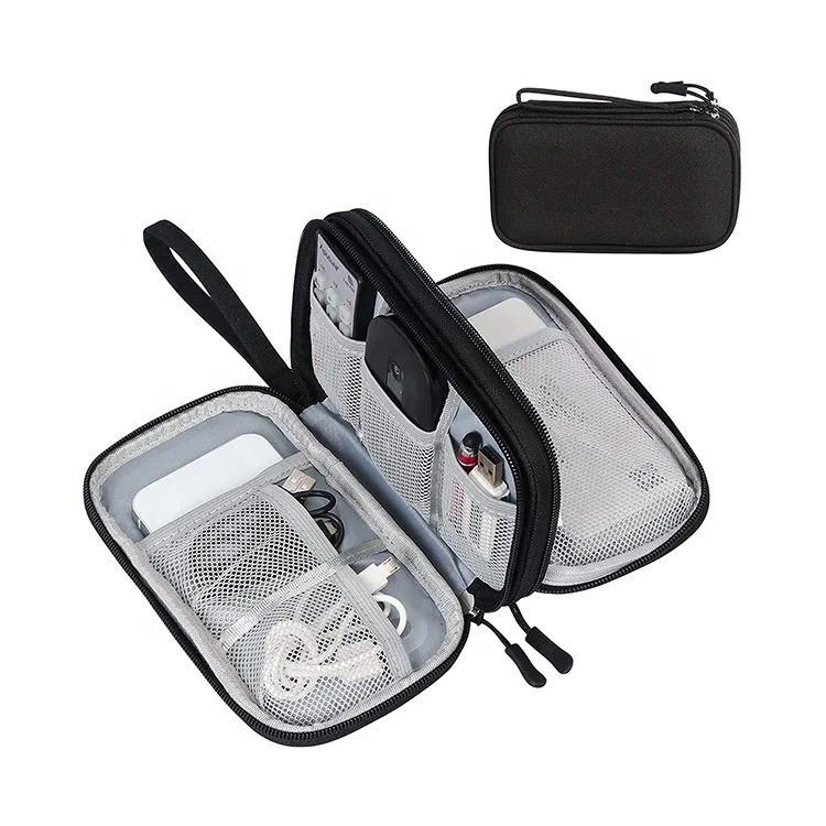 Travel Cable Organizer Bag Pouch Electronic Accessories Carry Case Portable Waterproof Double Layers All-in-One Storage Bag