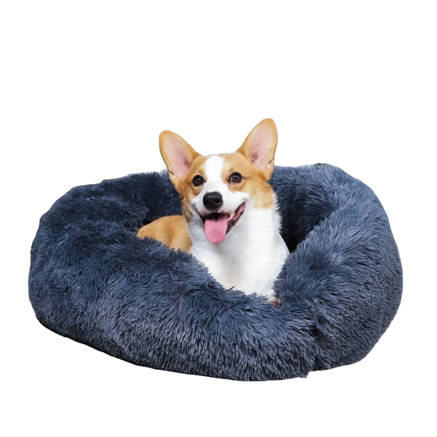 Extra Large Calming Dog Beds Round Cheap Custom Washable Donut Memory Foam Dog Bed With Cover