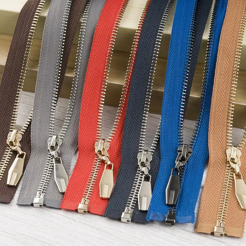 
Wholesale Cheap 85cm #5 Metal Zipper Light Gold Bright Gun Black Down Jacket Zipper 