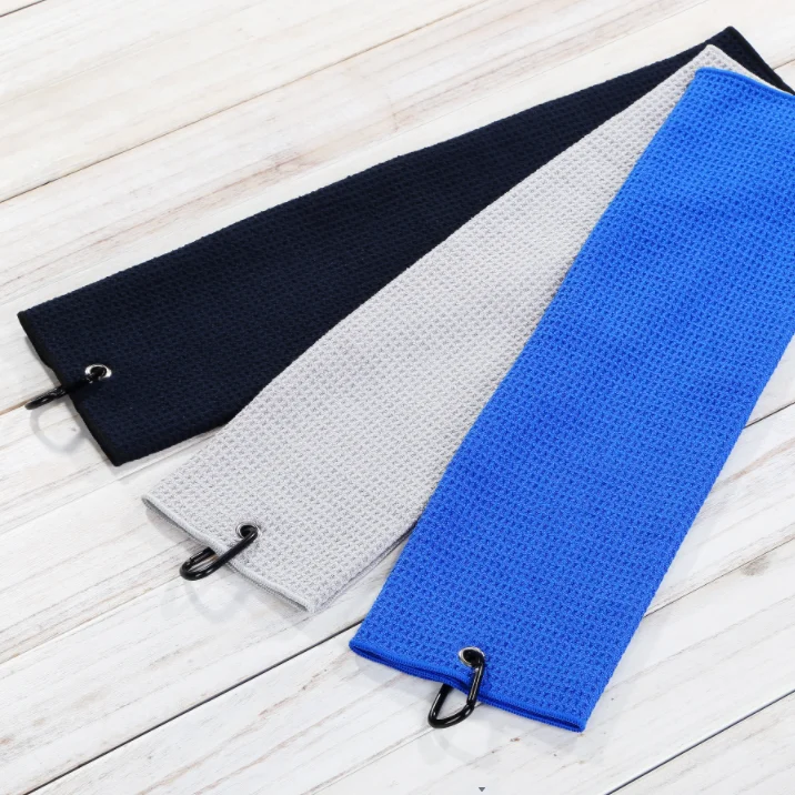 Quick Drying High Quality Microfiber Waffle Golf Towel Custom Personalized Logo Microfibre Waffle Sport Towel