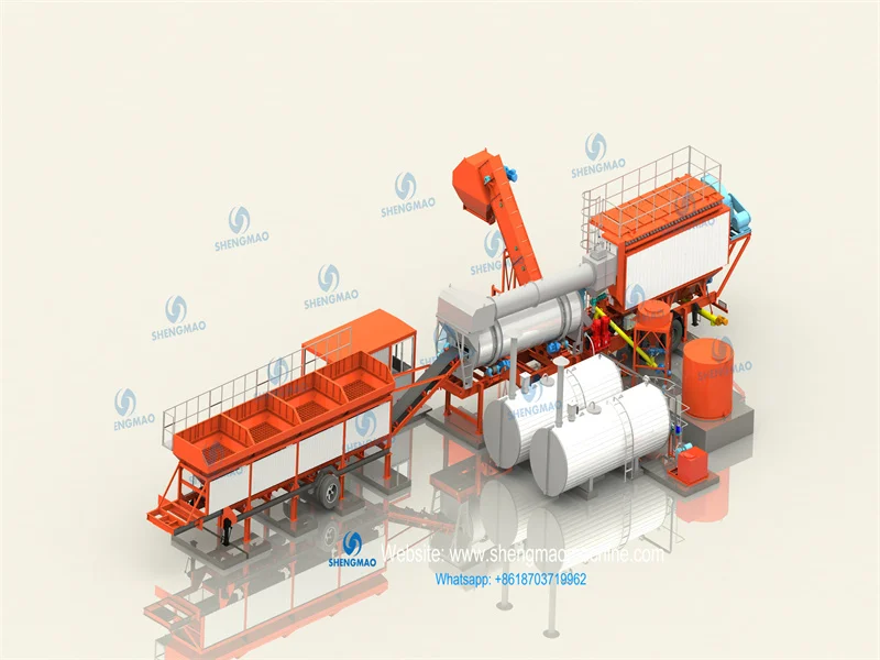 hot sale 10t 20t 40t 60t portable mini mobile hot mix asphalt mixing plant with China factory price