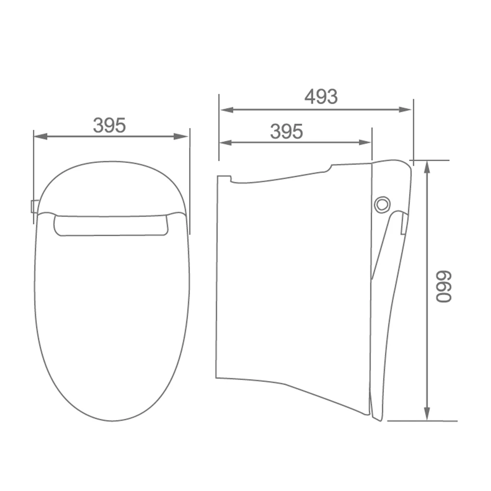 TA-861DF TEJJER High quality one piece auto flush auto close smart toilet with Side-pressing One-part Form