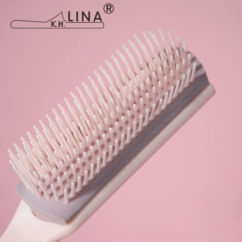 Anti-Knot Detangling Plastic Hair Brush Girls Hairbrush Detangling Hair Brush Custom Logo Hair Brushes for Women Detangling