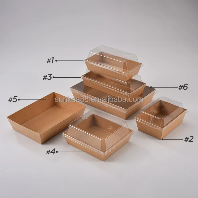 wholesale manufacturer disposable container kraft paper sushi to-go food box packaging sushi tray