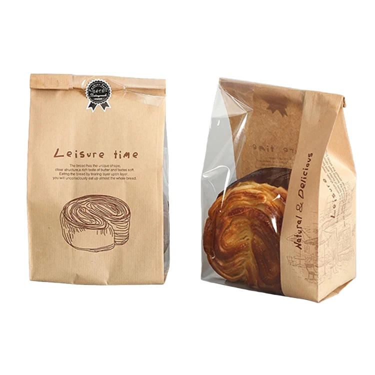 Food grade bread paper bag grease proof bread bag and take away fast food paper bag