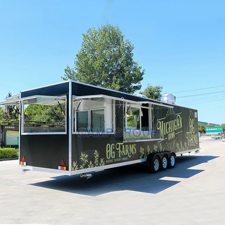 CAMPTRL Custom Food Trailer Pizza Food Truck Cart With Full Kitchen Equipment Mobile Coffee Shop Bbq Container Restaurant