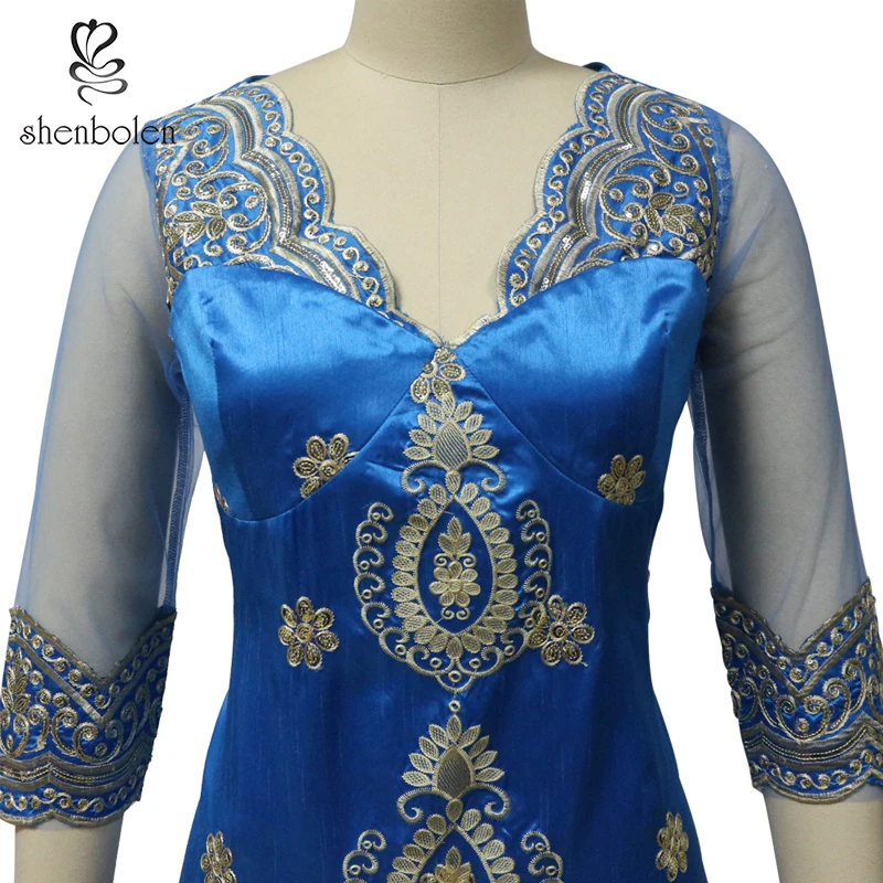 
YZ288 fashion top selling maxi mermaid ladies embroidery casual dress 