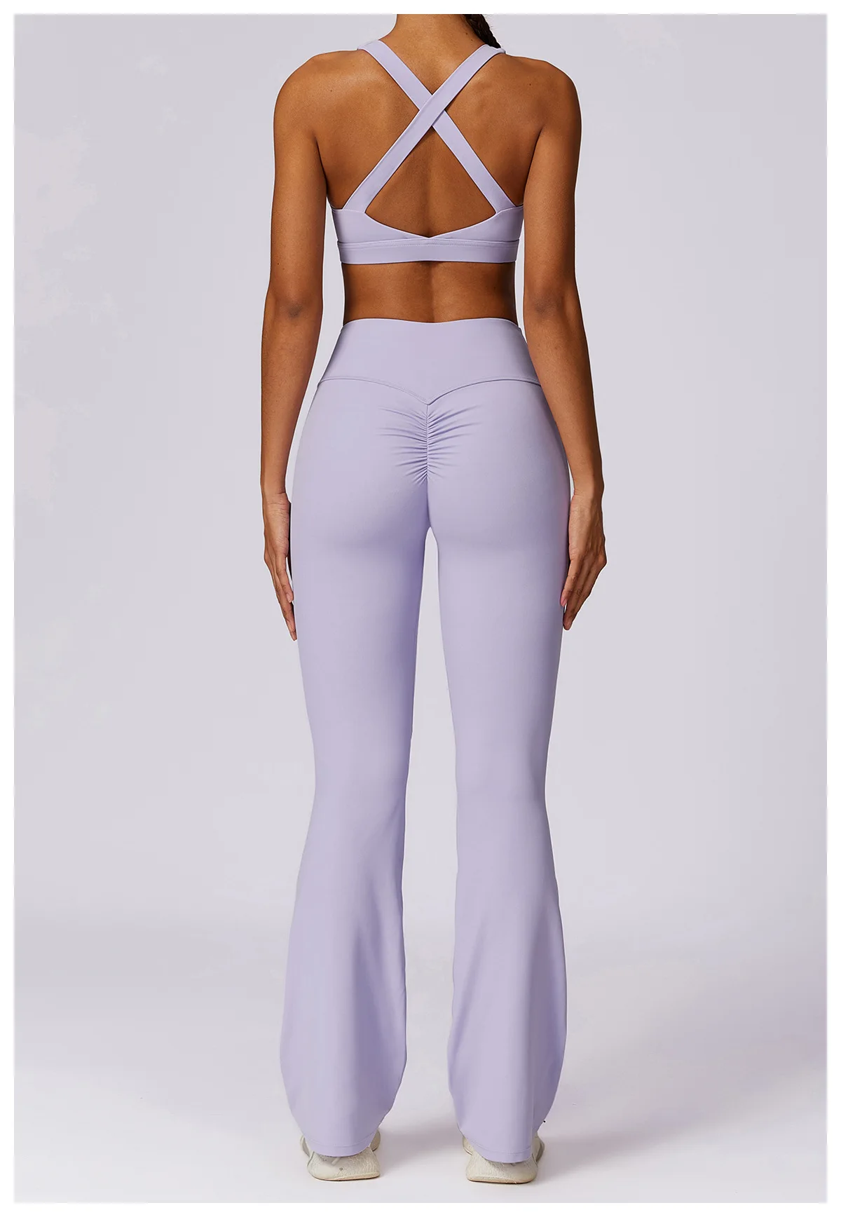 New High Quality Sportswear 2 Piece Suit Sports Bra Wide Leg Flare Pants Set Custom Workout Wear Gym Fitness Women Yoga Set