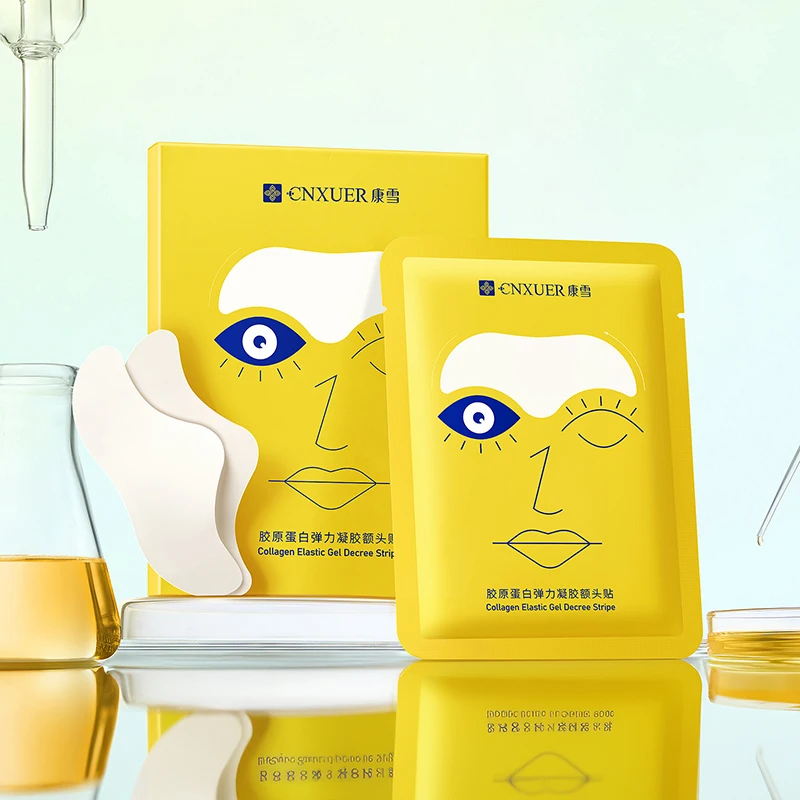 OEM Custom Face Forehead Patch Anti Wrinkle Fades Collagen Organic Hydrogel Hydrating  Firming Facial Skin Care Wrinkle Patch