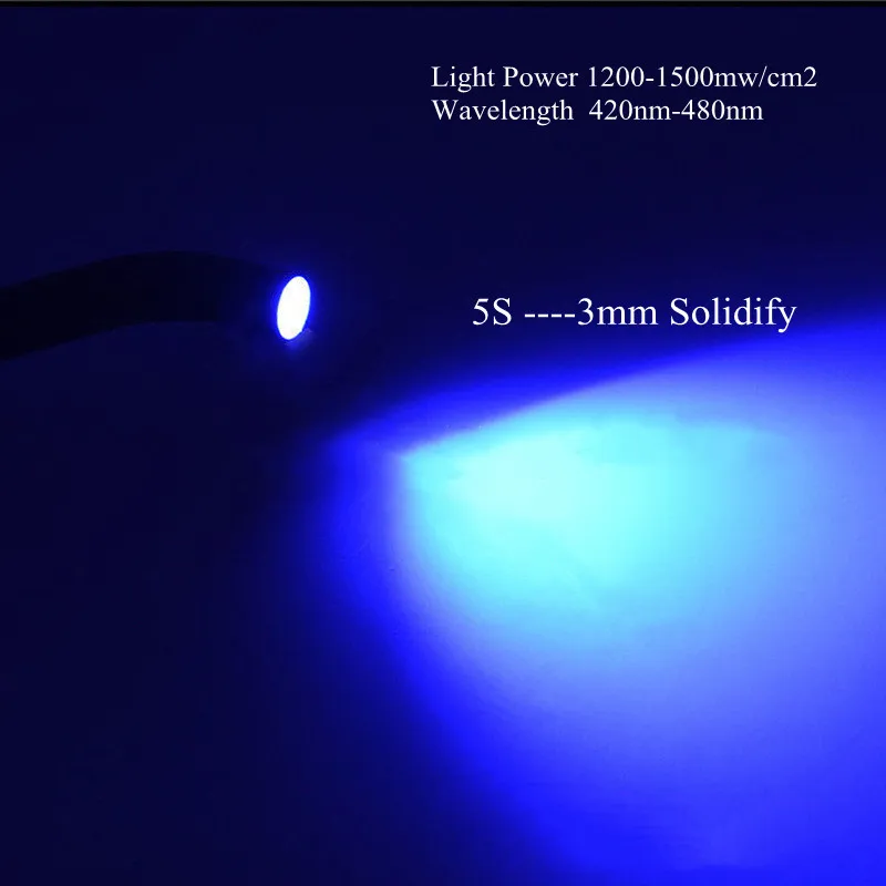 Colorful Led Curing Light Dental 5W Blue Wireless 1500mW Cured Resin Lamp  Laboratory Equipment