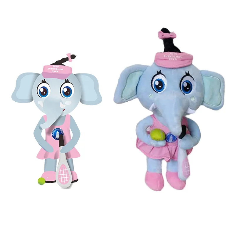 lovely promotion gifts soft animal stuffed colorful elephant soft pillow plush toys