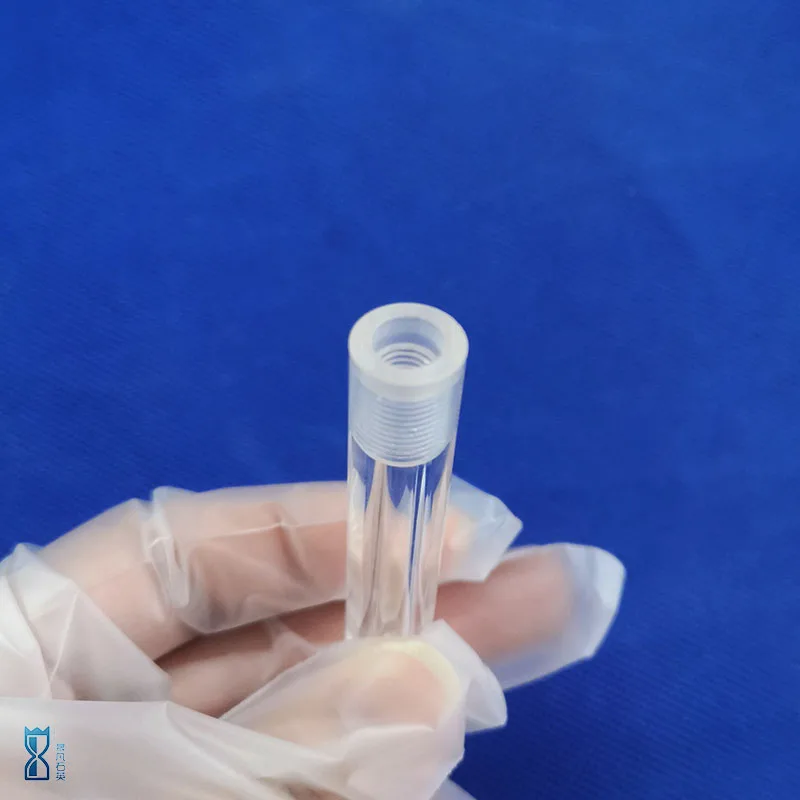 Manufacturer  screw thread stopper clear quartz glass tube