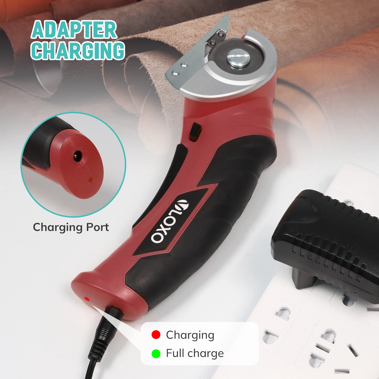 4.2V Electric Fabric Scissors Clothing Leather Scissors 2000mA Electric Cordless Scissors