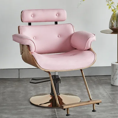 Beauty Barbershop Antique woman Salon Equipment And Furniture Hair Saloon Chairs Metal Barber Chair Leather Duty Seat Steel