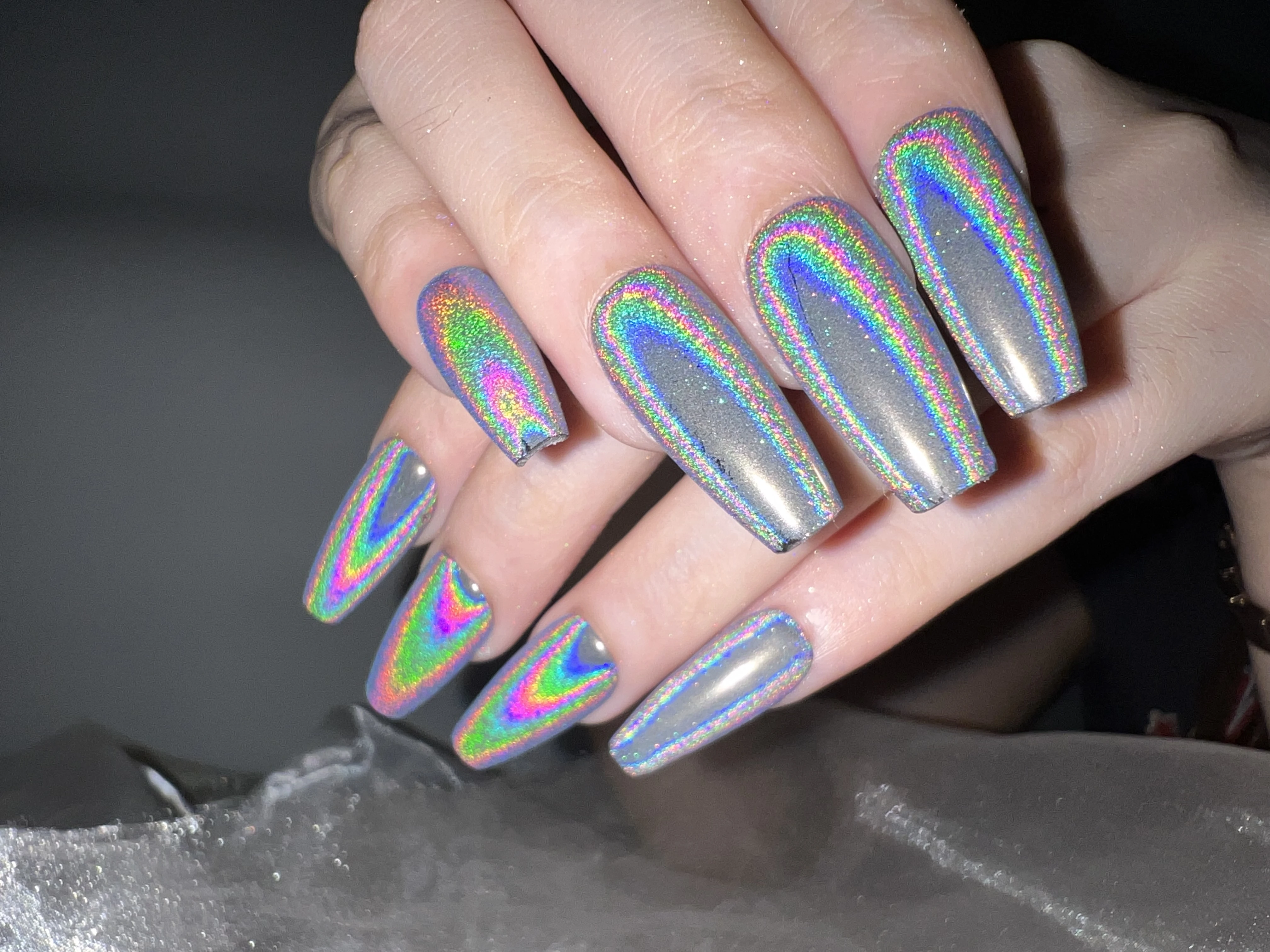 Factory Wholesale OEM Your Logo Holographic Pigment Rainbow Mirror Nail Powder