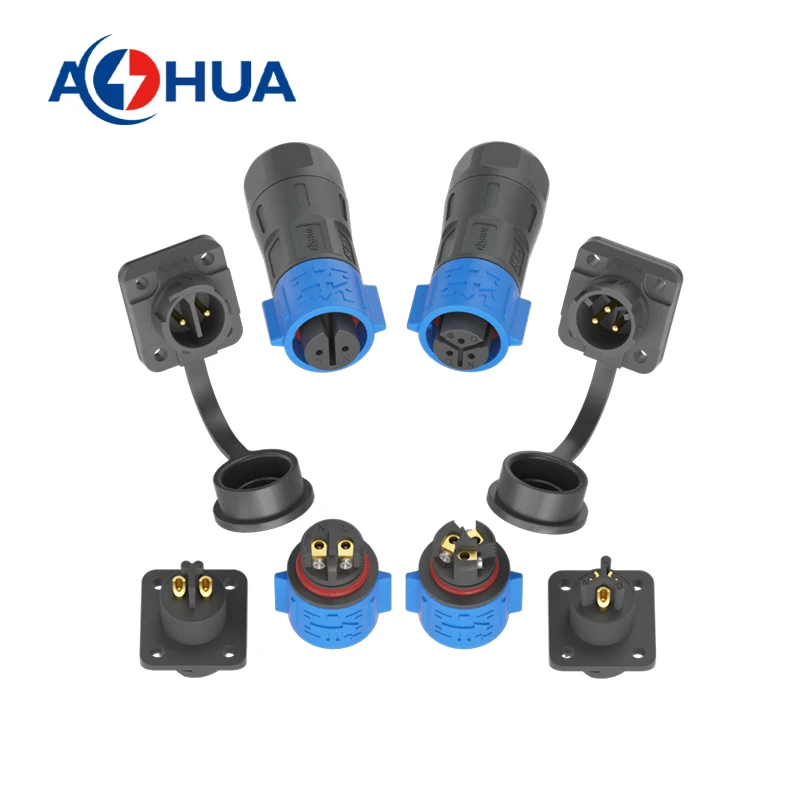 AOHUA Livestock Breeding Lighting Waterproof Connector K15 3pin Assembly Male Female panel Mount Push Lock Fast Connector
