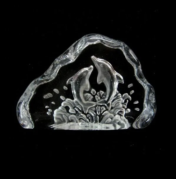 Mh-3075 оптовая продажа изготовленным на заказ логосом Карп кристаллической Айсберг украшения пресс-папье стекла для свадебный сувенир