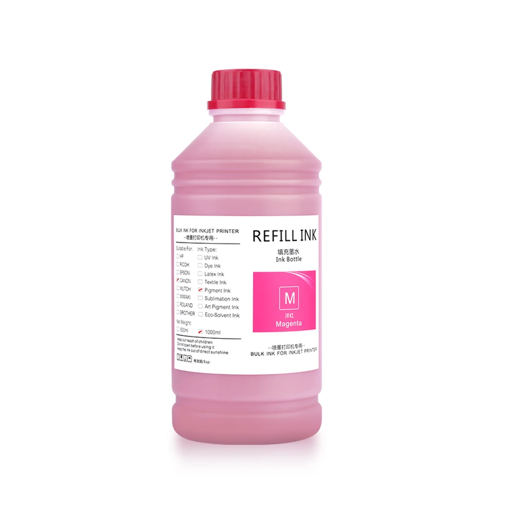Ocbestjet 1000 Bulk 12 Colour Black Label Korea Pigment Ink For Canon Pro 540 TC 20 IP8750 PFI-120 Pixma Machine