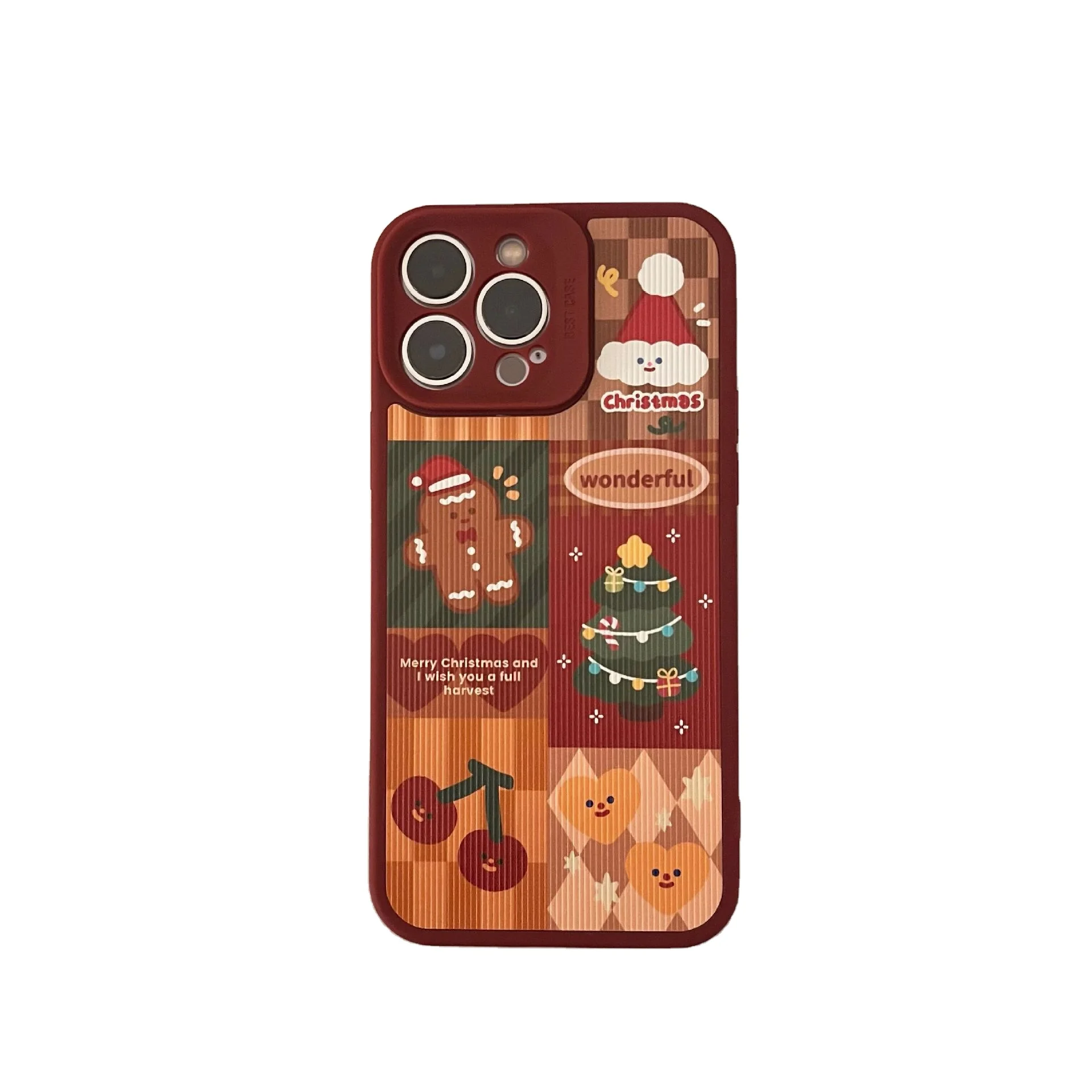 Waterproof Case Phone 360 Protect Case Cute 3D Doll Cartoon Christmas Deer Phone Case For iPhone