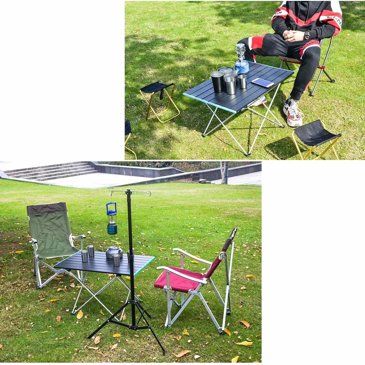 New Outdoor picnic folding table super light aluminum alloy fishing table camping chair self driving picnic portable mini table