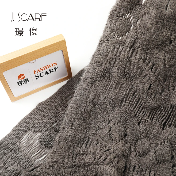 Tassel long dark grey egypt knitted poncho acrylic shawl for women