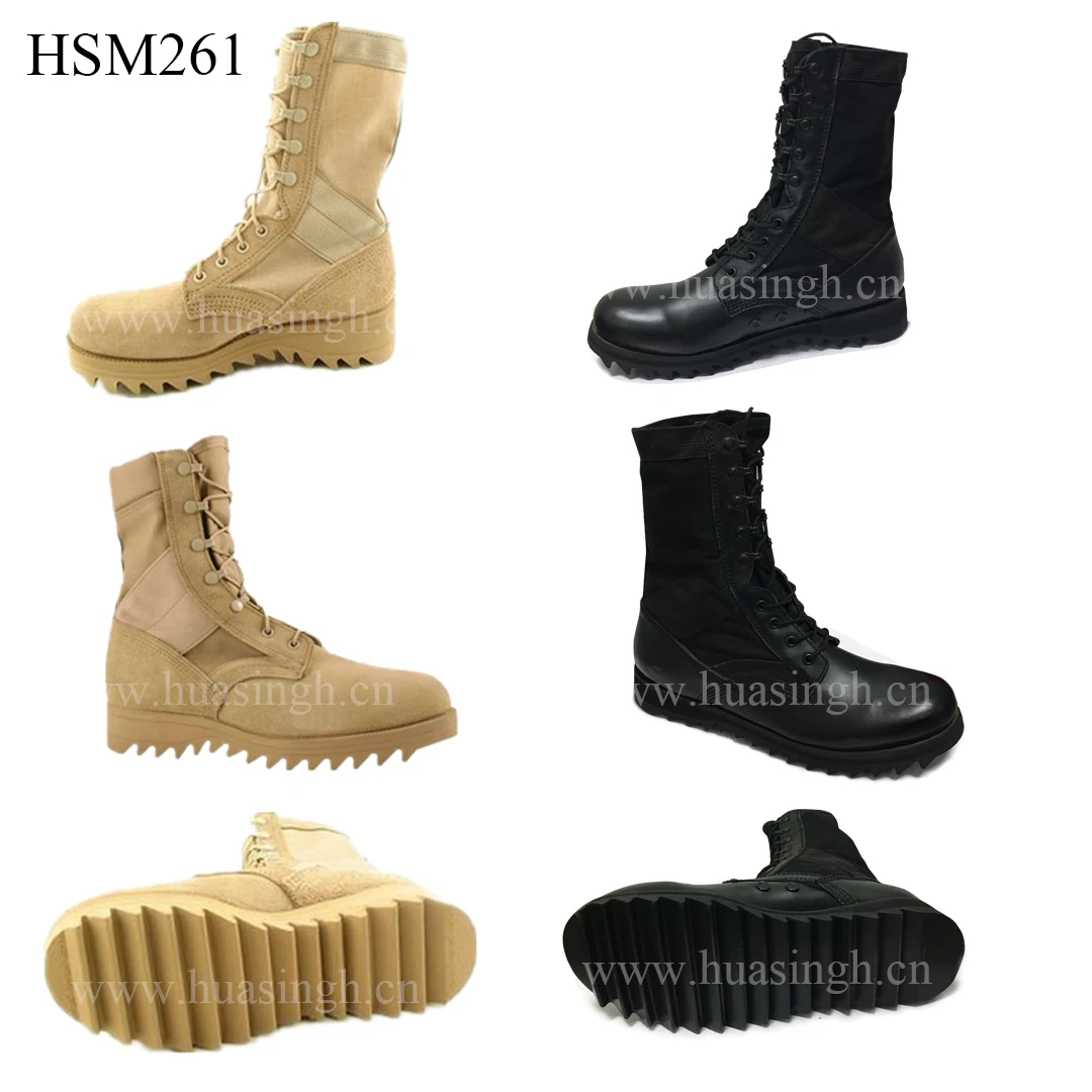 ZH, outdoor off-road abrasion-resistant rubber sole hunting boots combat rip-stop anti-shock tactical boots black HSM261