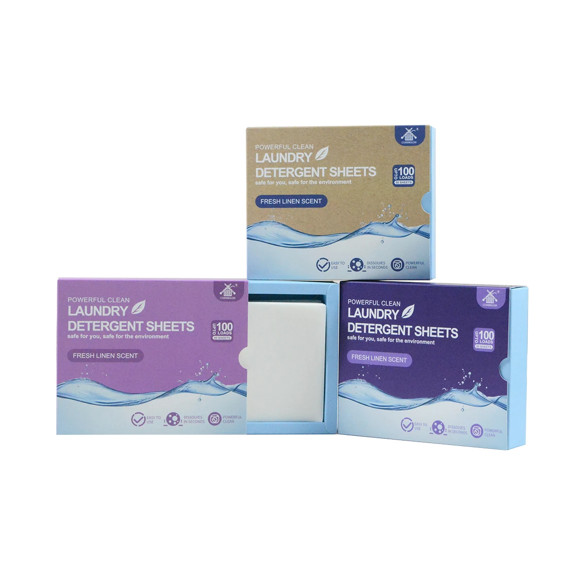 Hot Selling Low Foam Eco-friendly Laundry Soap Sheets Long Lasting Fragrance Laundry Detergent Sheets Easily dissolves